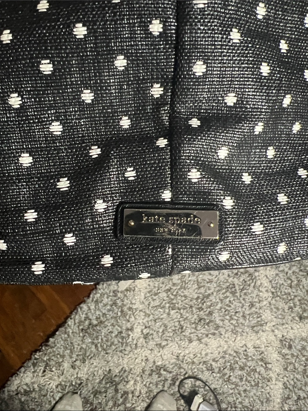 kate spade Black Polka Dot Bow Hobo Bag - Picture 6 of 7